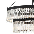 Crystorama  32" Wide Black Forged 9-Light Chandelier