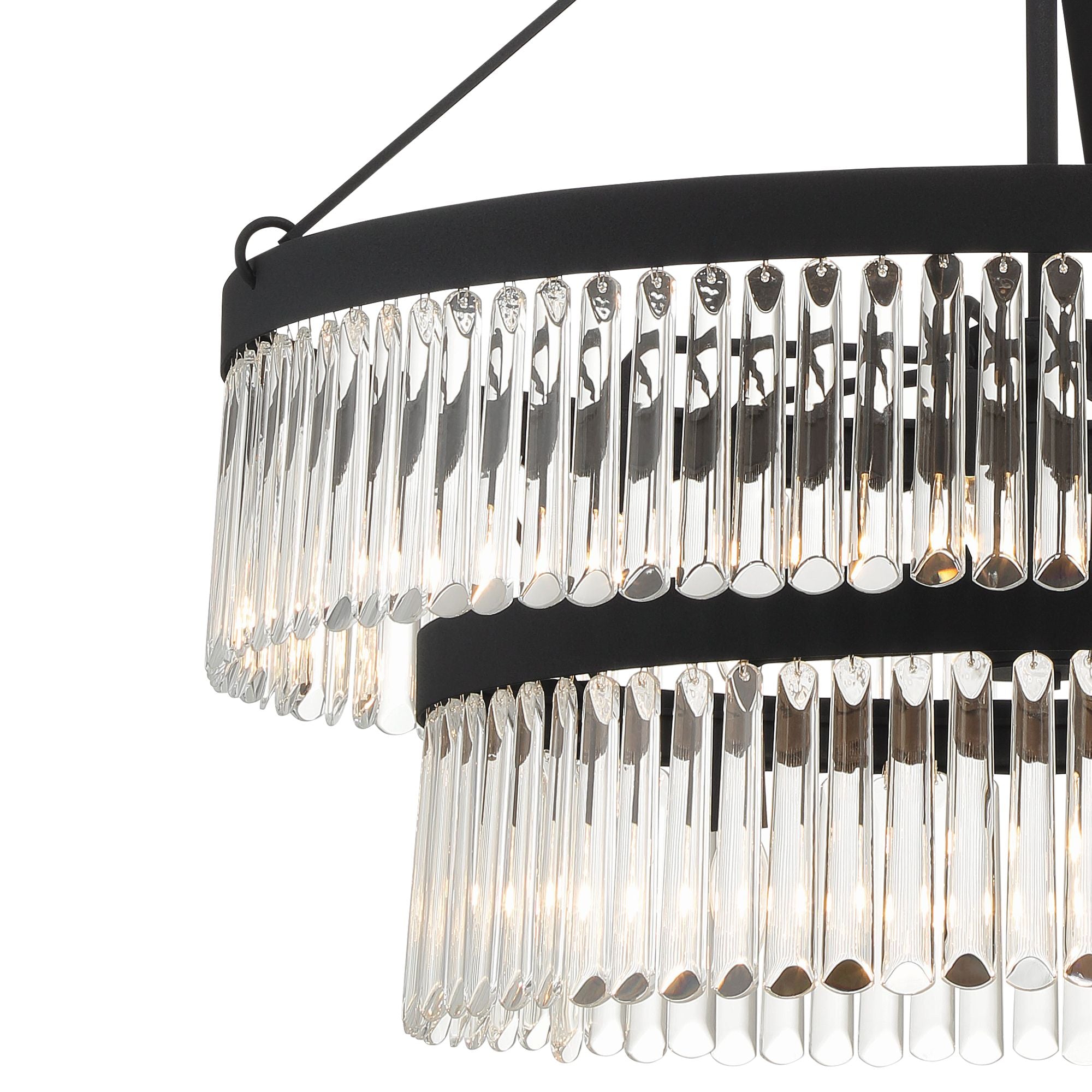 Crystorama  32" Wide Black Forged 9-Light Chandelier