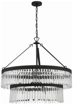 Crystorama  32" Wide Black Forged 9-Light Chandelier