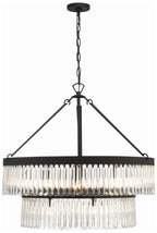 Crystorama  32" Wide Black Forged 9-Light Chandelier