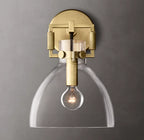 Machinist Glass Cloche Sconce 8"