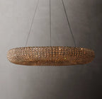 Crystal Halo Smoke Round LED Chandelier 32"