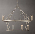 19TH C. ENGLISH OPENWORK TWO-TIER ROUND CHANDELIER 62"