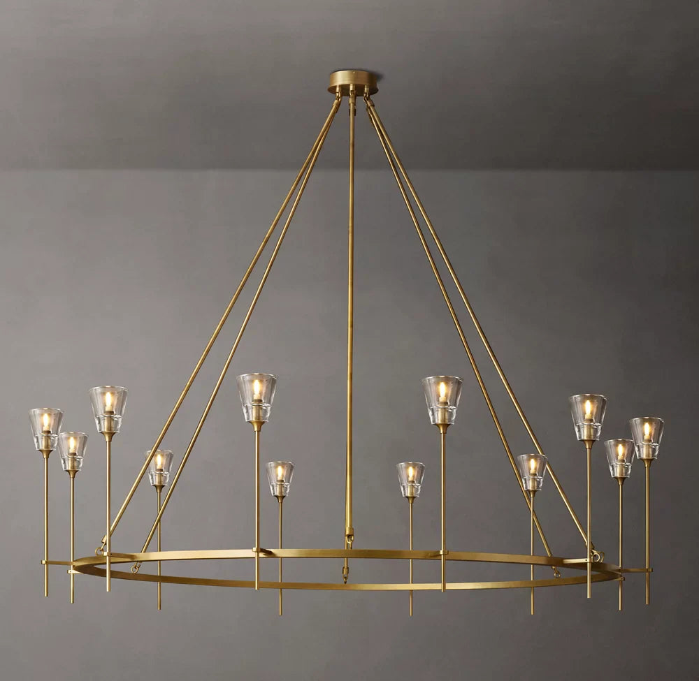Torche De Verre Round Chandelier 70"