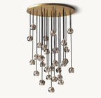 Boule De Cristal Smoke Glass Round Cluster Chandelier 40"