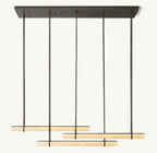 Audubon Alabaster Triple Bar Linear Chandelier