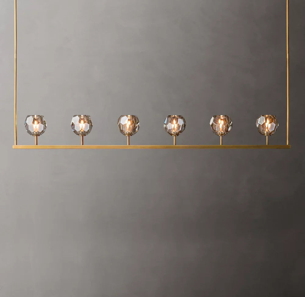 Boule De Cristal Smoke Glass Linear Chandelier 60"