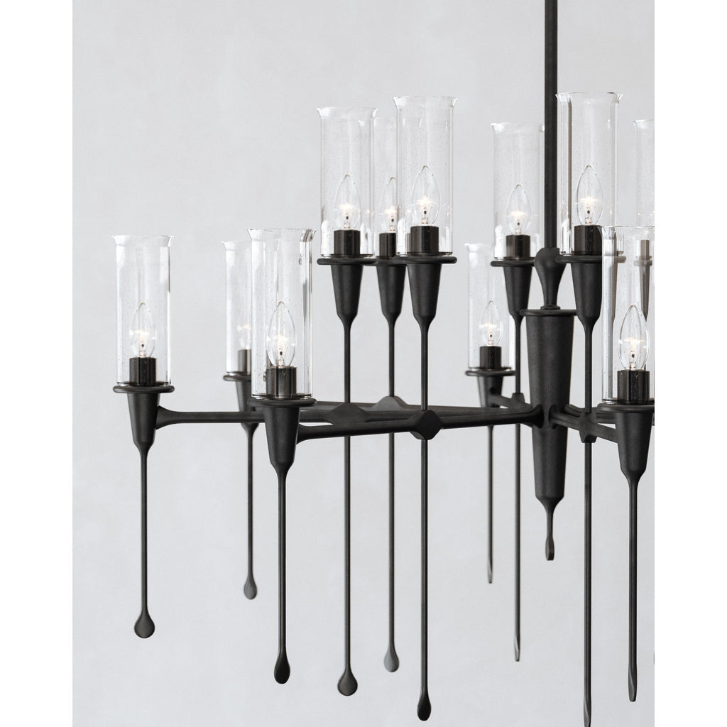 Chisel 16-Light Chandelier in Black Iron 41.25L x 41.25W x 28H