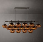 Cabrette Amber Glass Linear Chandelier 72"