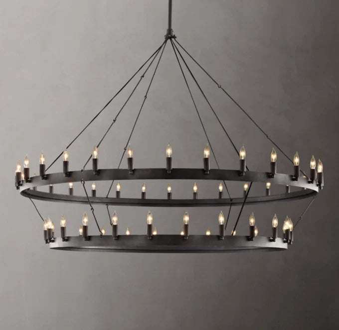 Camino Vintage Candelabra Two-Tier Chandelier 63"