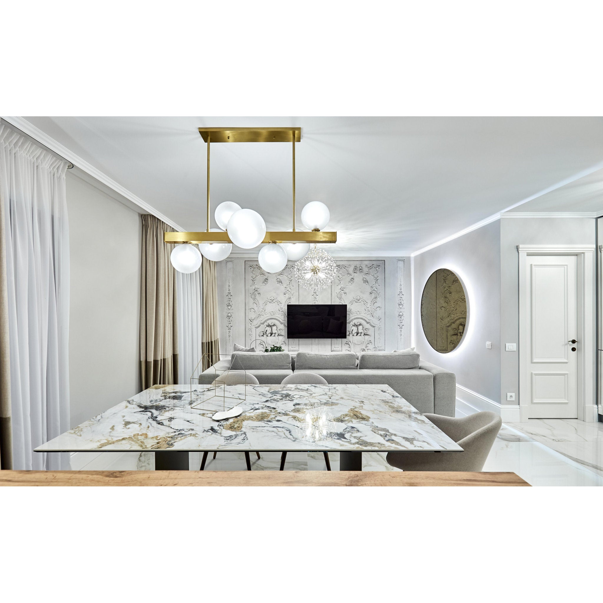 Dunkirk 10-Light Chandelier in Aged Brass 30L x 30W x 29H