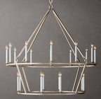 19TH C. ENGLISH OPENWORK TWO-TIER ROUND CHANDELIER 50"