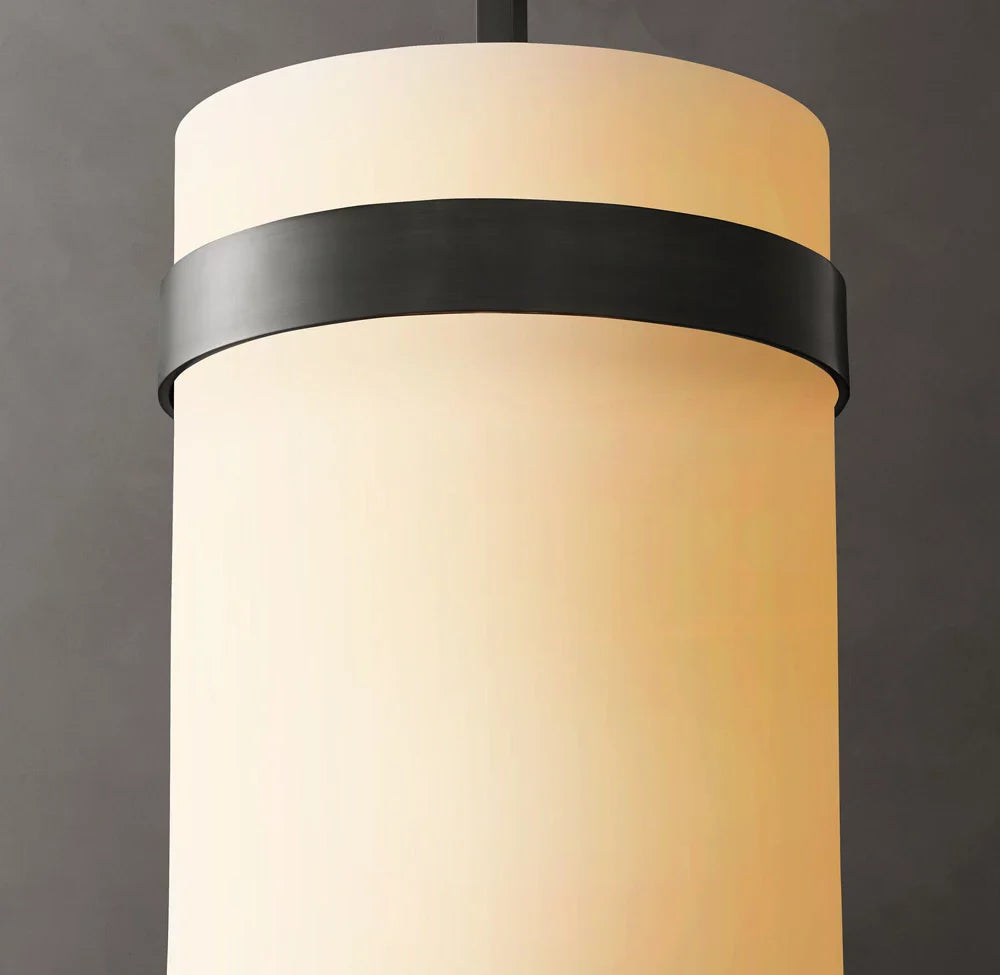 Ravelle Milk Glass Pendant 12"