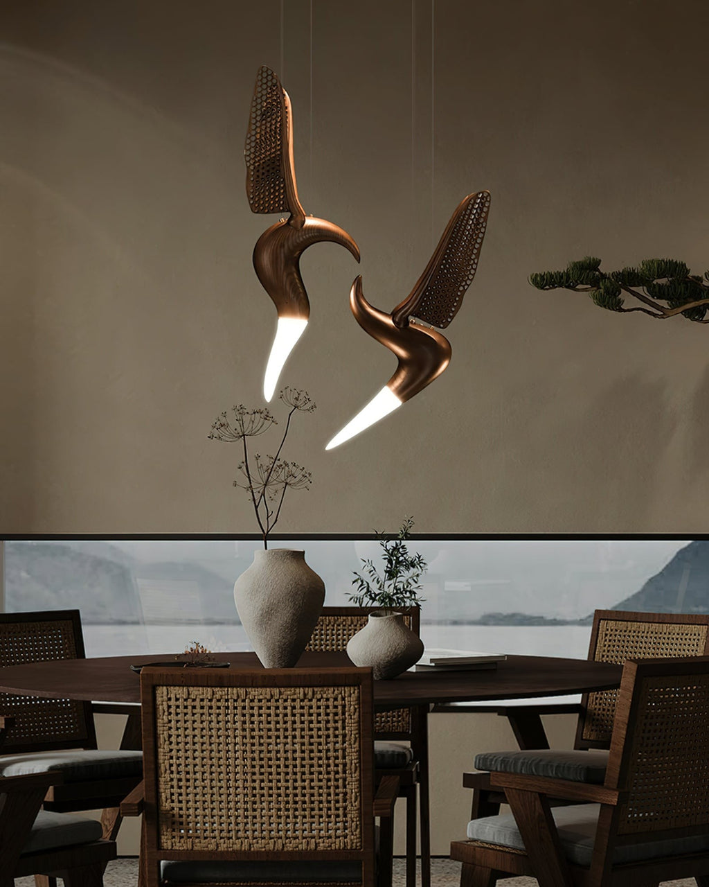 Dancer Sculptural Wood Pendant