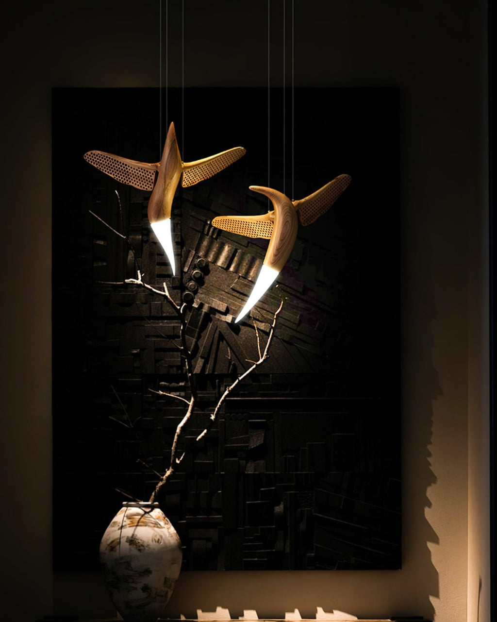 Dancer Sculptural Wood Pendant