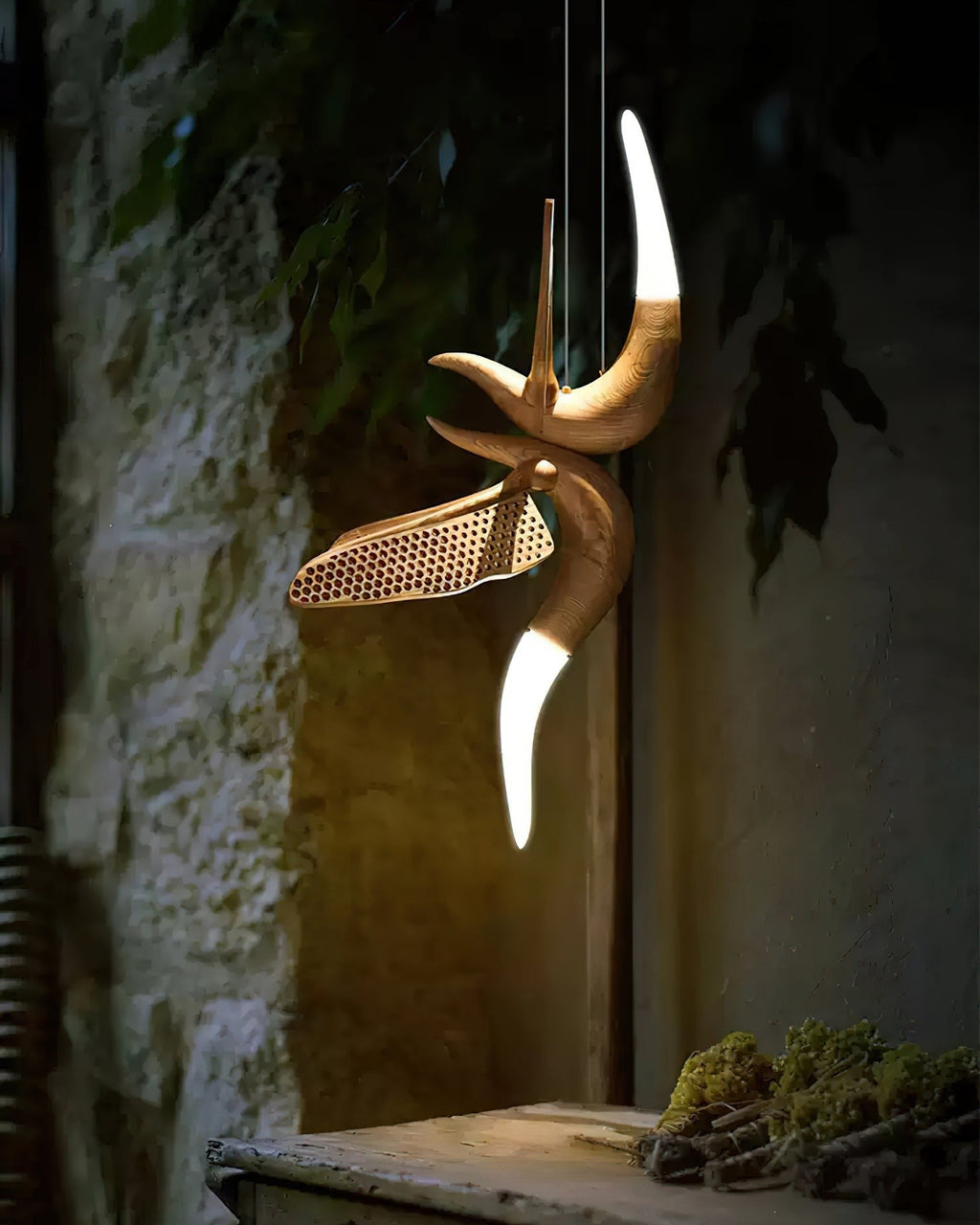 Dancer Sculptural Wood Pendant