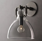 Machinist Glass Cloche Sconce 8"