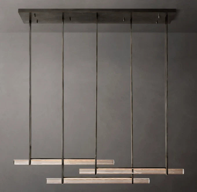 Audubon Crystal Triple Bar Linear Chandelier