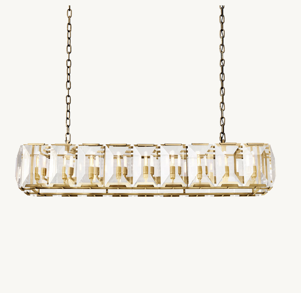 Harlow Crystal Rectangular Chandelier 62"