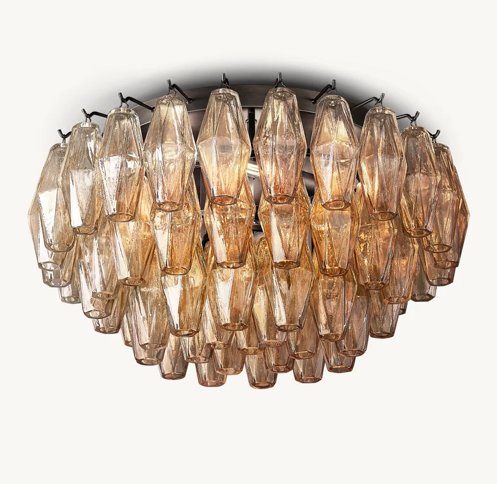 Chiara Smoke Glass Flushmount 22"