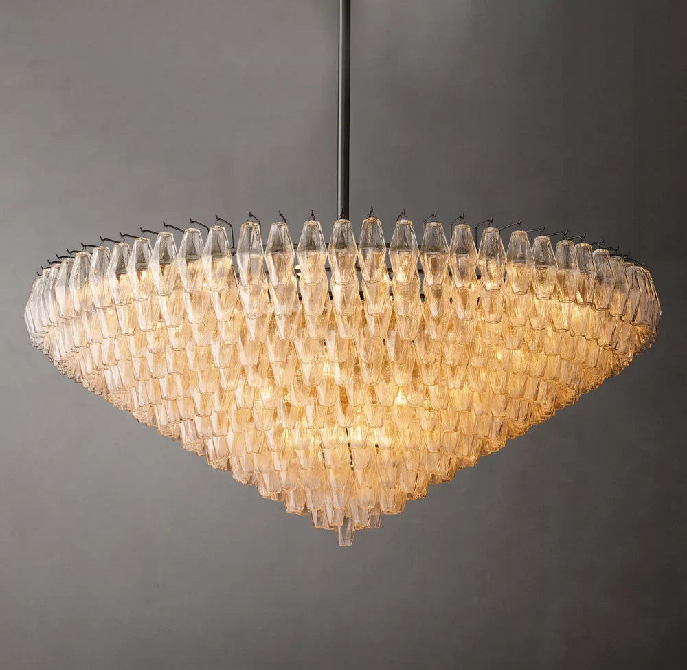 Chiara Clear Glass Tiered Round Chandelier 62"