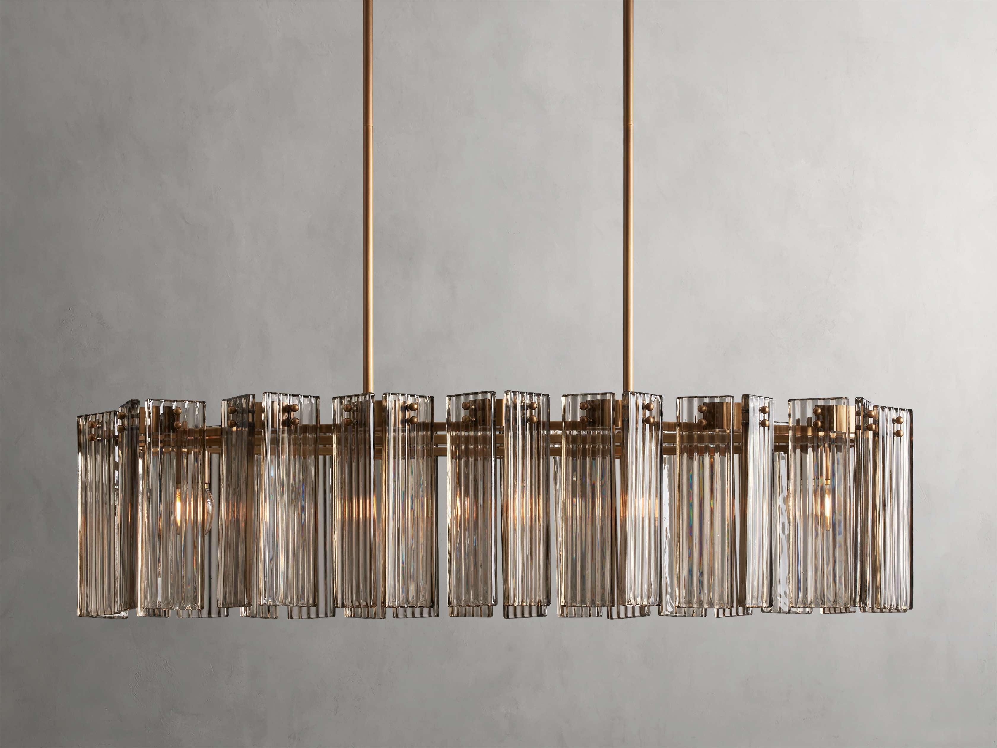 Delacroix Reeded Glass Oval Chandelier