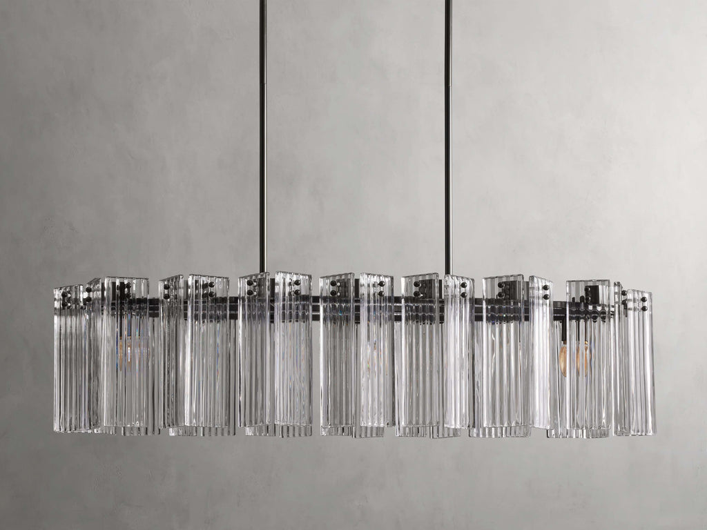 Delacroix Reeded Glass Oval Chandelier