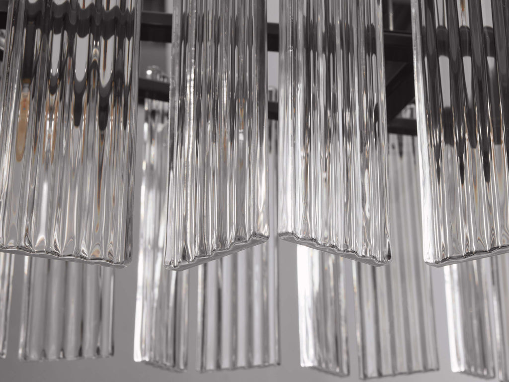 Delacroix Reeded Glass Oval Chandelier