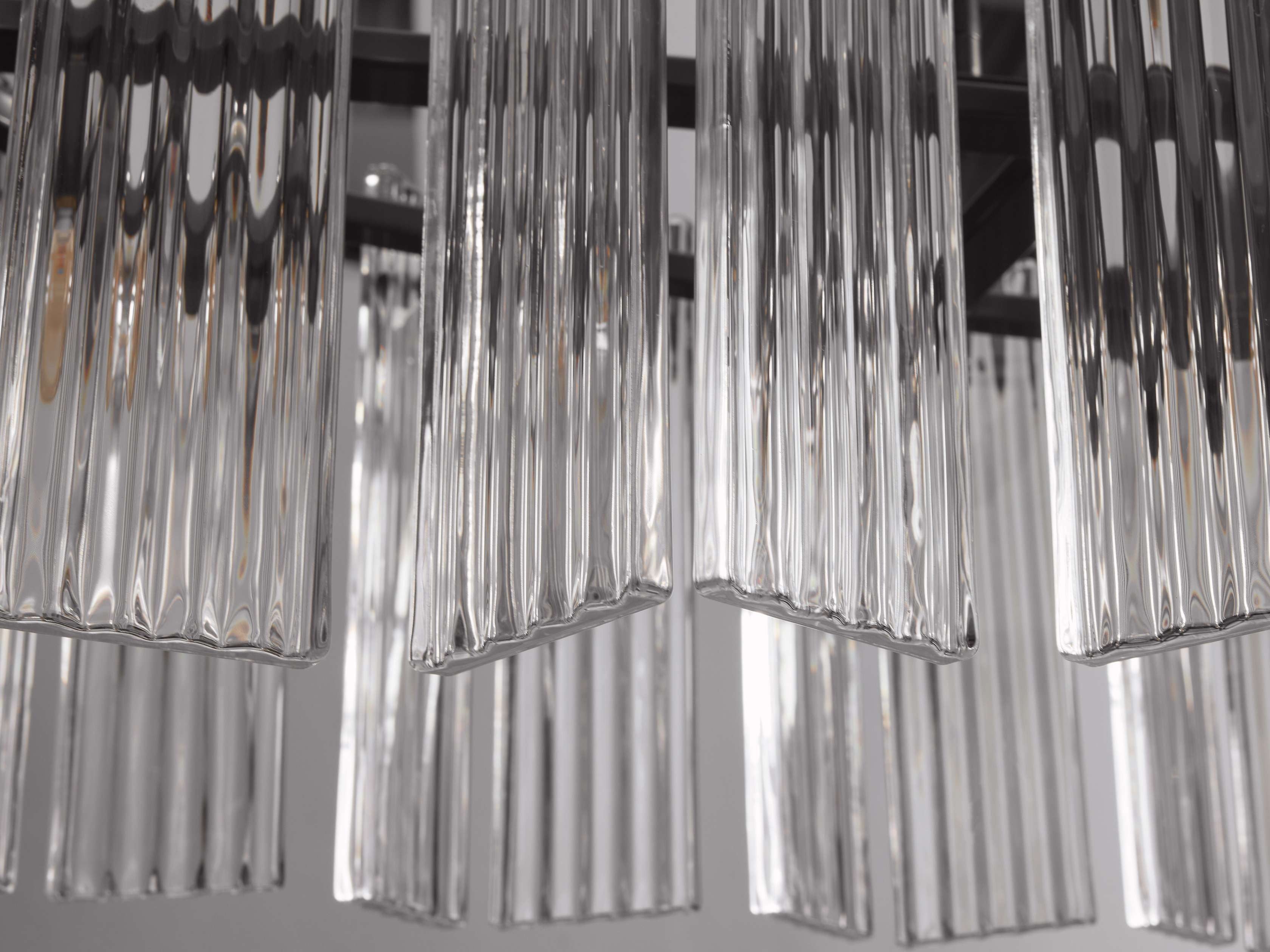 Delacroix Reeded Glass Oval Chandelier