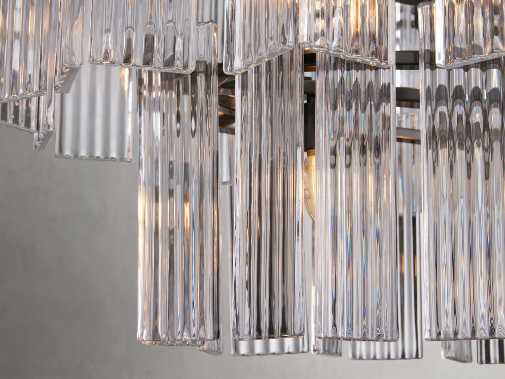 Delacroix Reeded Glass Oval Chandelier