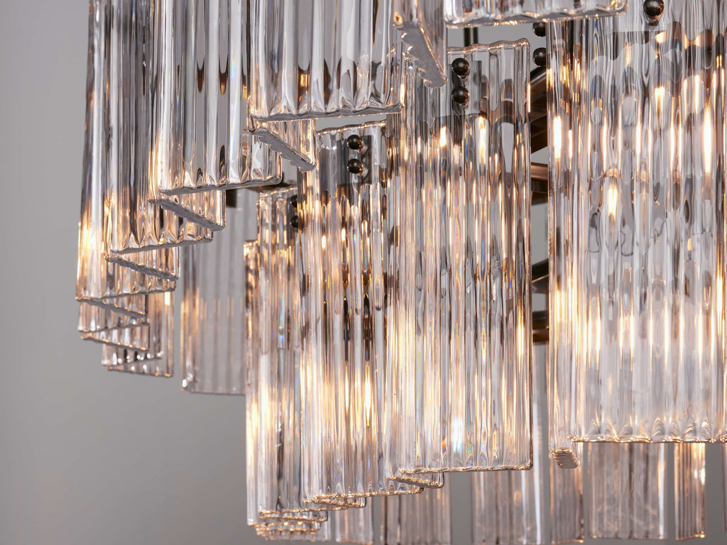 Delacroix Reeded Glass Oval Chandelier