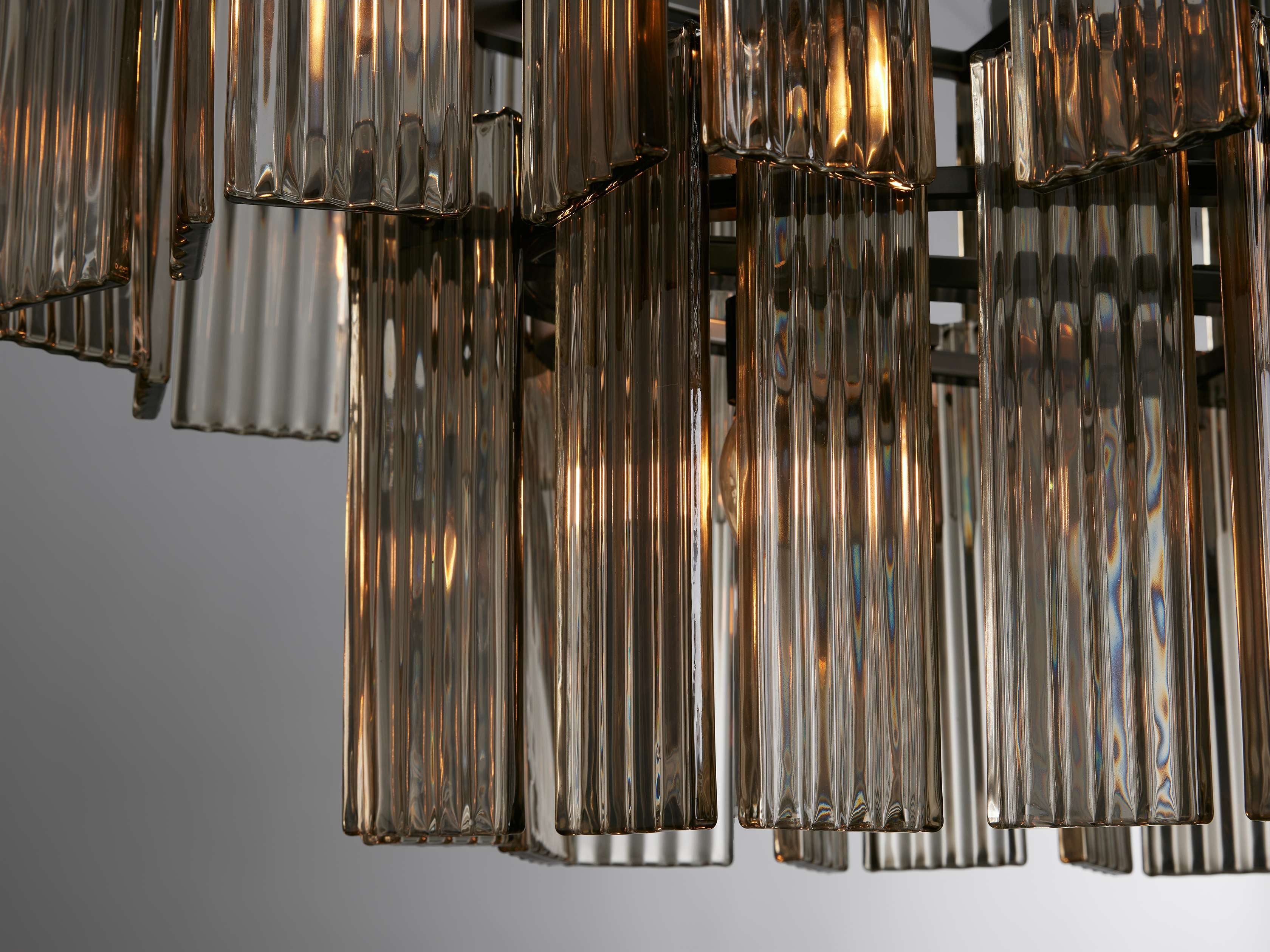 Delacroix Reeded Glass Oval Chandelier