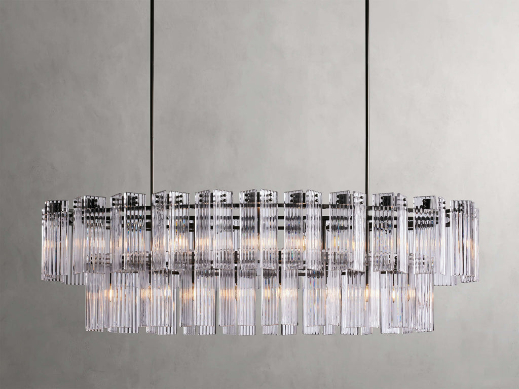 Delacroix Reeded Glass Oval Chandelier