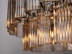 Delacroix Reeded Glass Oval Chandelier