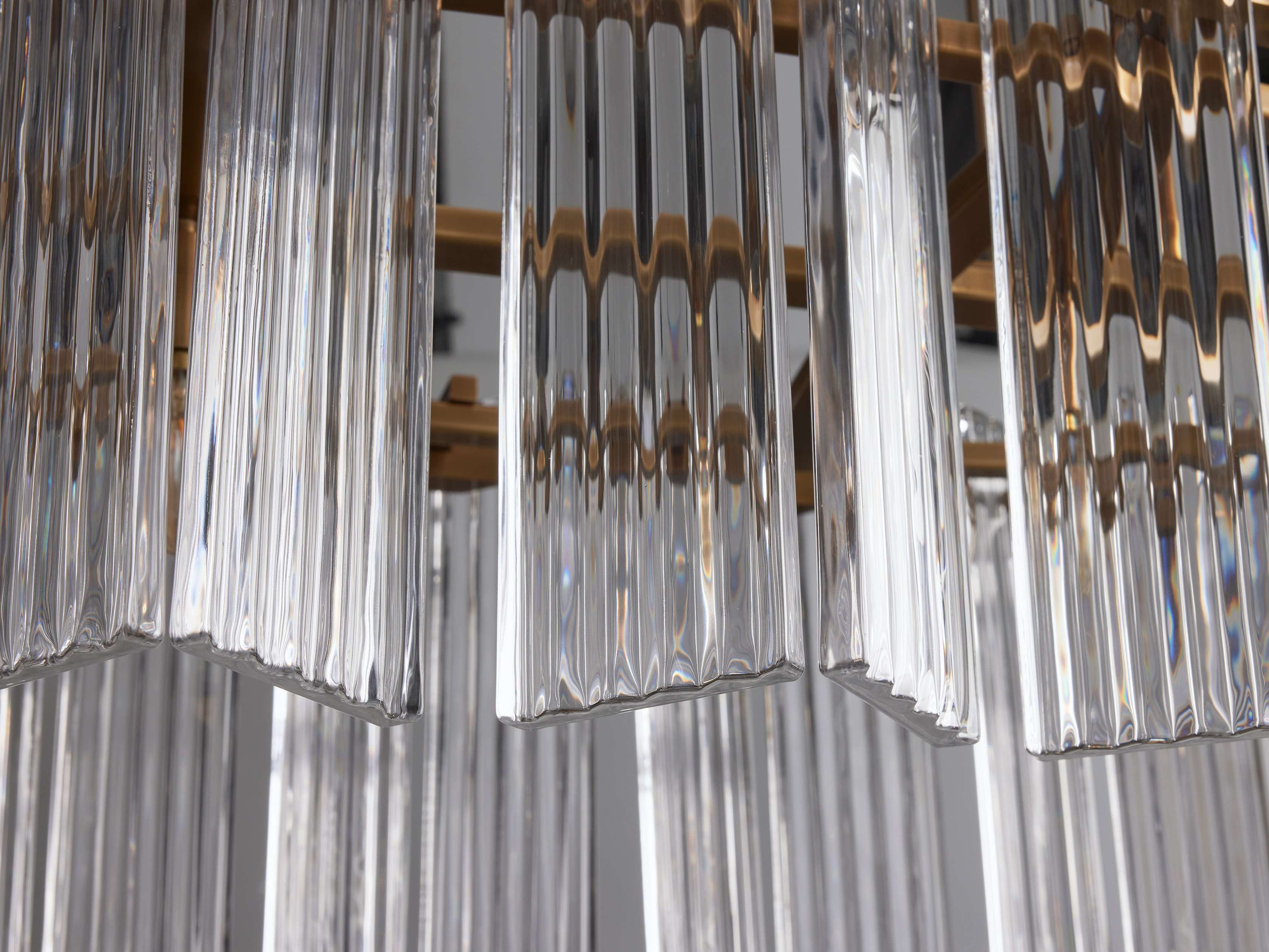 Delacroix Reeded Glass Oval Chandelier