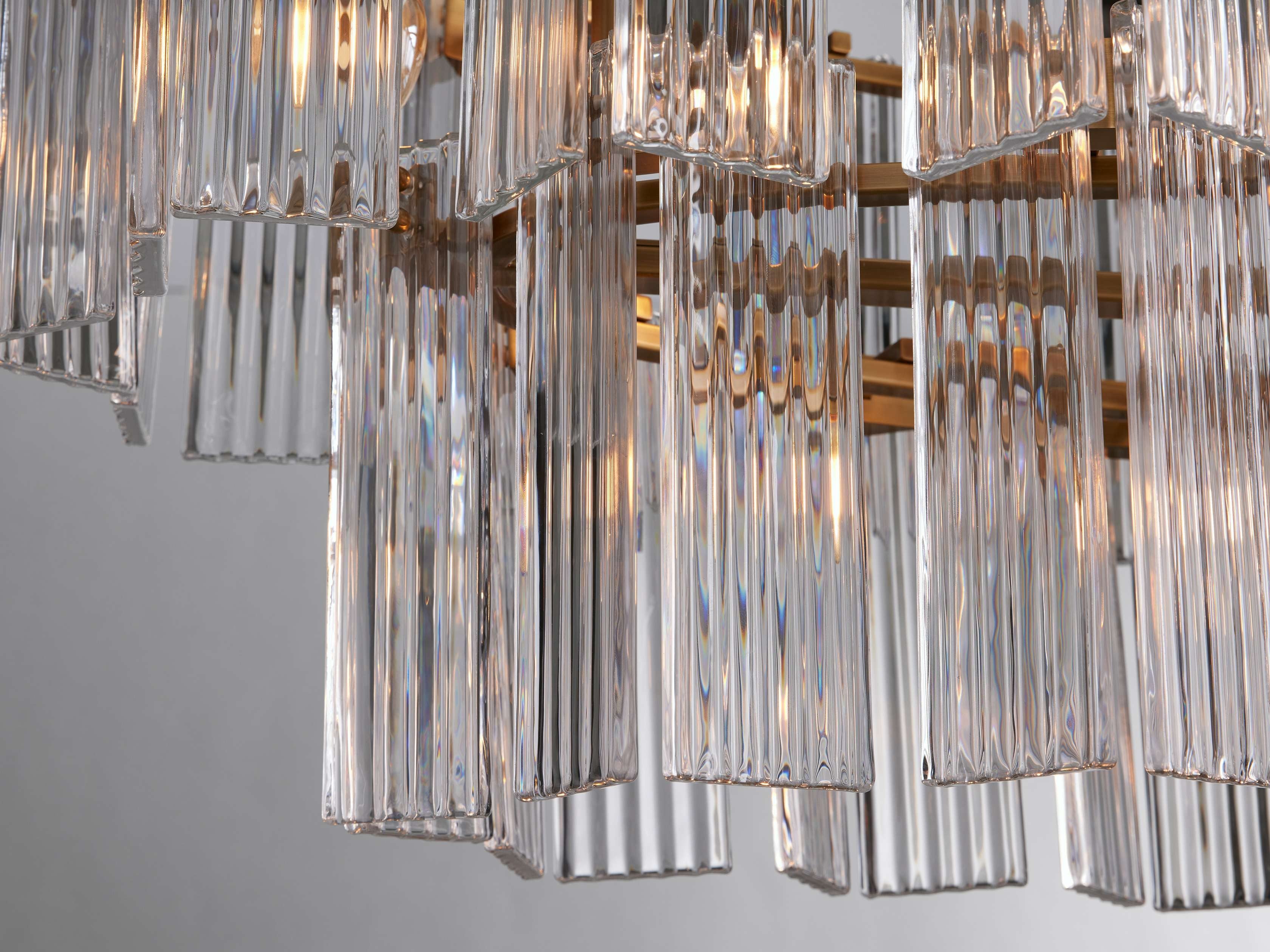 Delacroix Reeded Glass Oval Chandelier