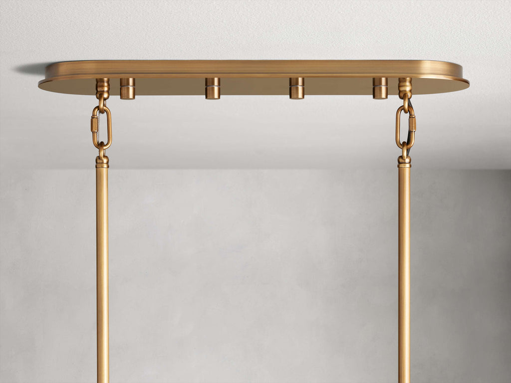 Delacroix Reeded Glass Oval Chandelier