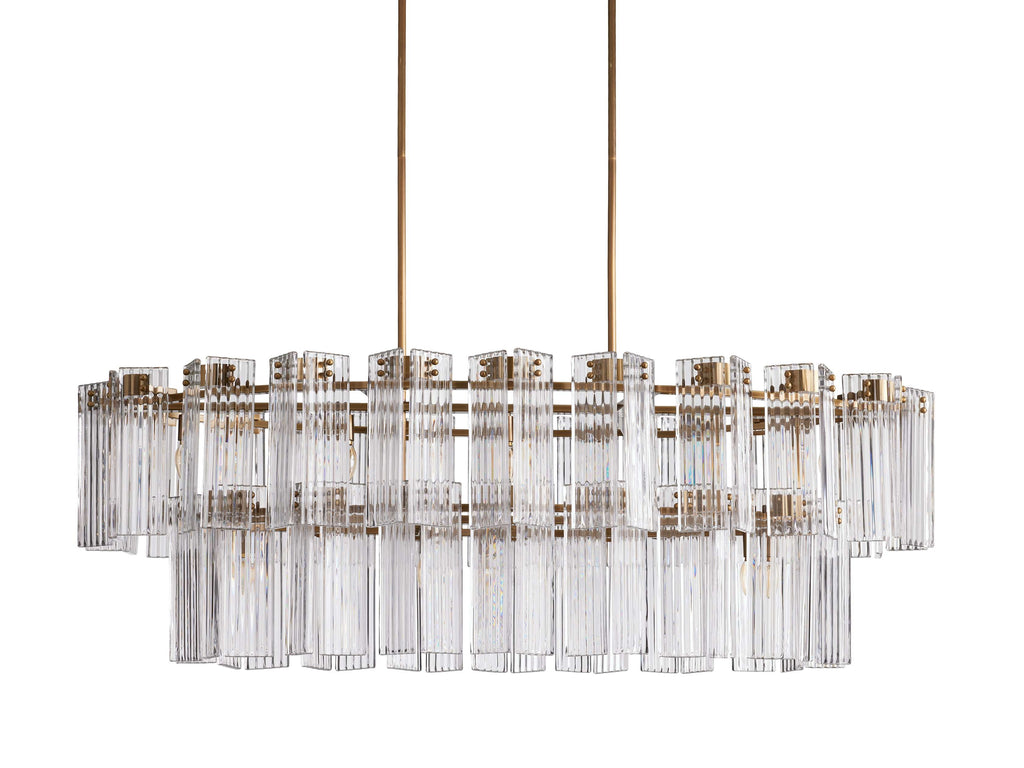 Delacroix Reeded Glass Oval Chandelier