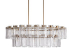 Delacroix Reeded Glass Oval Chandelier