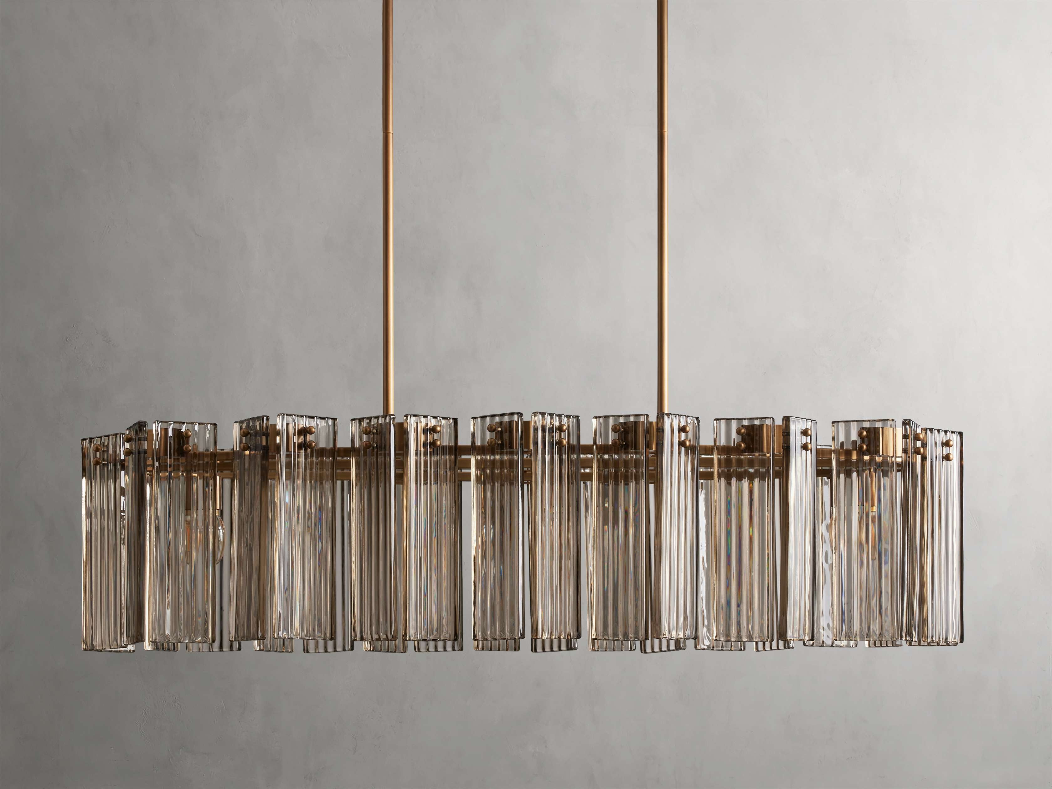 Delacroix Reeded Glass Oval Chandelier