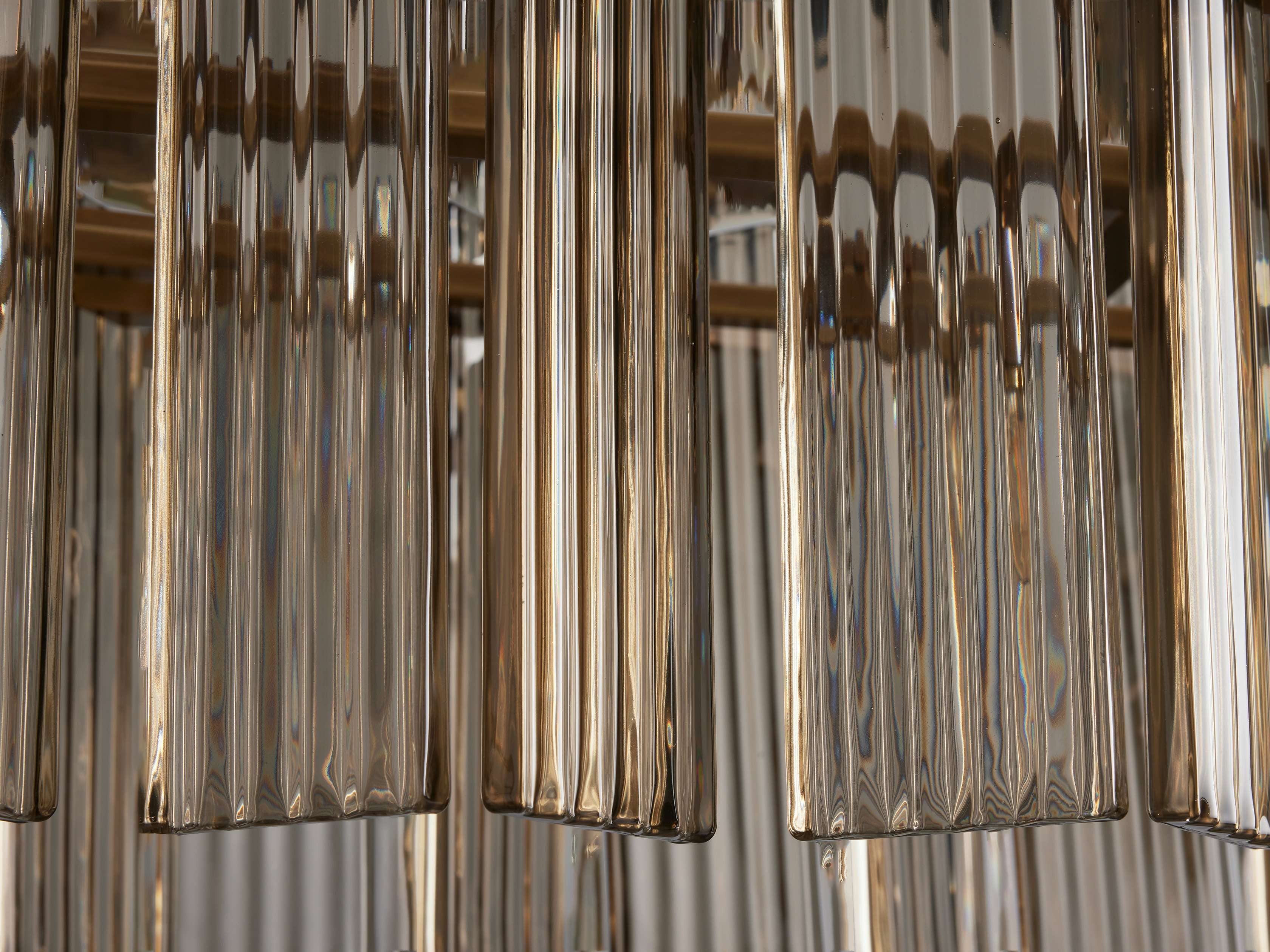 Delacroix Reeded Glass Oval Chandelier
