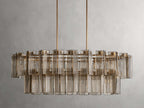 Delacroix Reeded Glass Oval Chandelier
