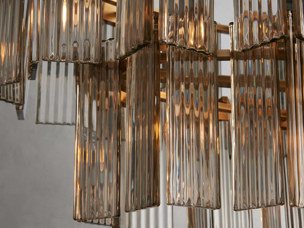 Delacroix Reeded Glass Oval Chandelier