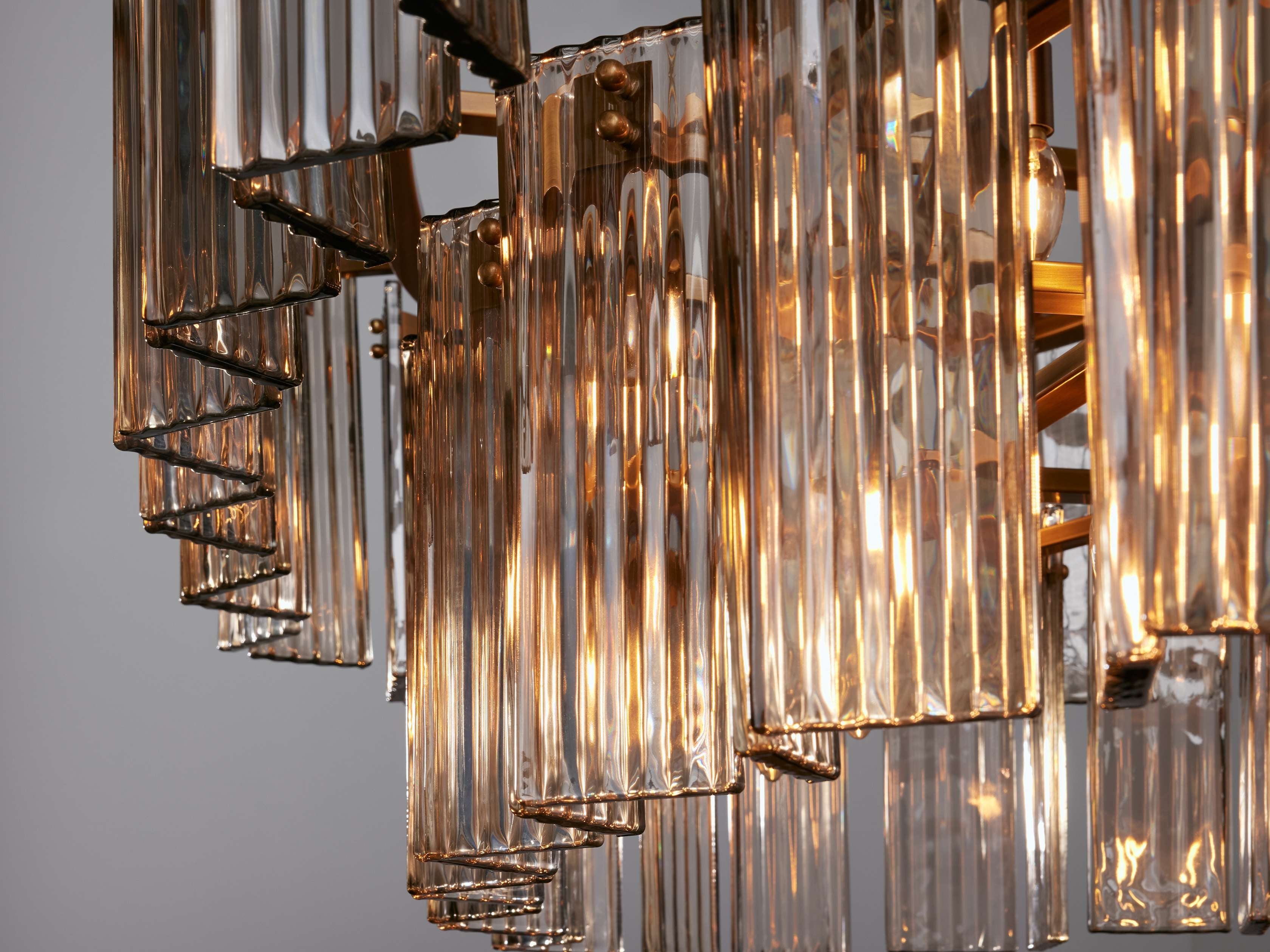 Delacroix Reeded Glass Oval Chandelier