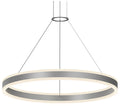 Double Corona 31.25" Wide 2-Light Bright Satin Aluminum LED Pendant