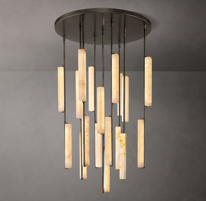 Audubon Alabaster Round Chandelier 40"