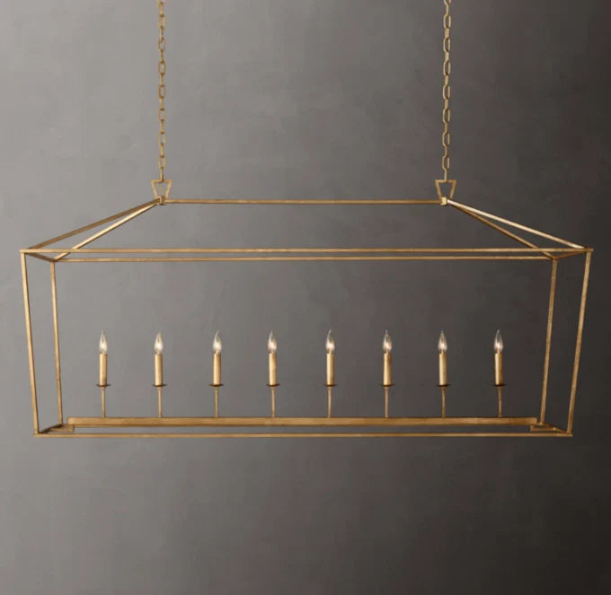 19th C. English Openwork Rectangular Chandelier 72"