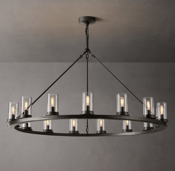 Ondra Round Clear Glass Chandelier 48"