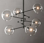 Glass Globe Mobile Six-Arm Chandelier 55"