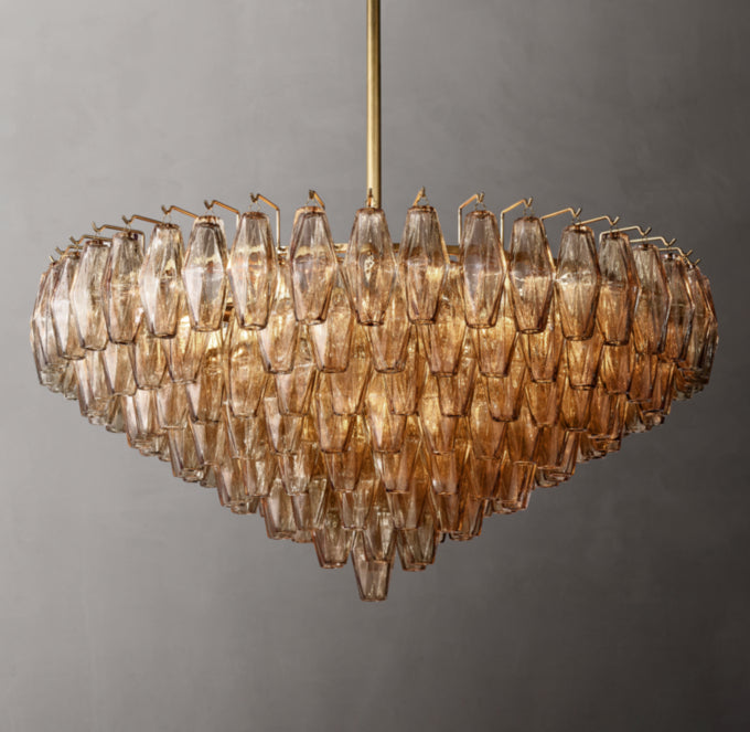 Chiara Smoke Glass Tiered Round Chandelier 37"